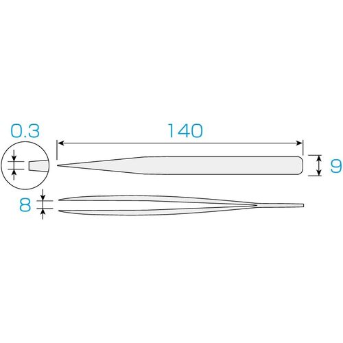 ＨＯＺＡＮ　ピンセット　全長１４０ｍｍ　PP-114　1本