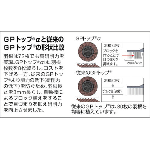 ＴＲＵＳＣＯ　ＧＰトップα　ねじ込み式　アランダム　Φ１００（１０枚入）　６０＃　GP100AL　1 箱