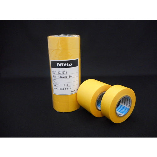 日東　和紙マスキングテープ　Ｎｏ．７２３９　１８ｍｍ×１８ｍ　１本７巻入り　黄　7239-18　1PK