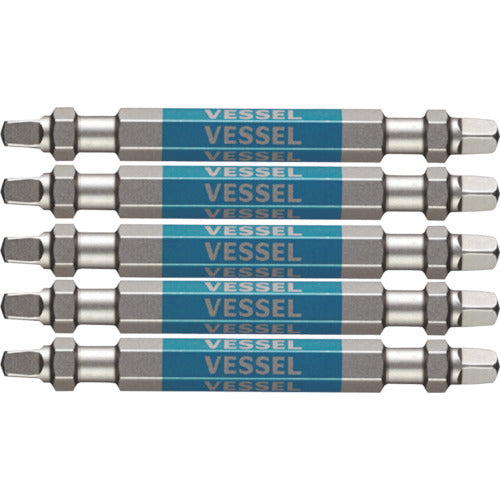ＶＥＳＳＥＬ　剛彩ビット　５本組　（両頭スクエア）　ＳＱ３×６５ｍｍ　GS5P-42　1 PK
