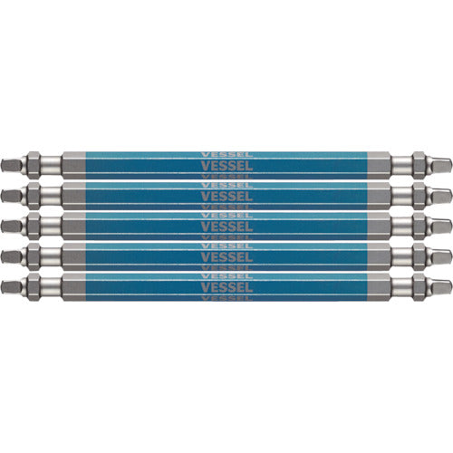 ＶＥＳＳＥＬ　剛彩ビット　５本組　（両頭スクエア）　ＳＱ３×１１０ｍｍ　GS5P-44　1 PK