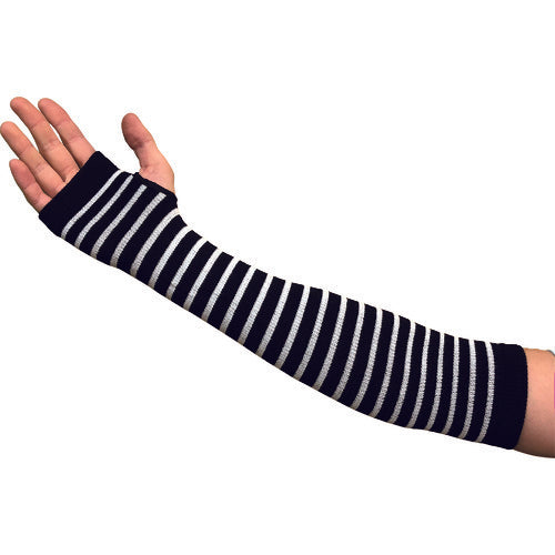 Mie Robe [Sold out and discontinued] Women's arm cover, black and white border, NO.TK15-BK-WH-BORDER, 1 pair