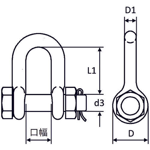 크로스비 샤클 볼트 너트 스트레이트 0.75t G2150-8 1개