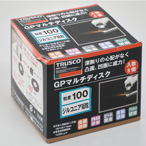 ＴＲＵＳＣＯ　ＧＰマルチディスク　ジルコニア　Φ１００　（５枚入）　１００＃　GP100MZ　1 箱