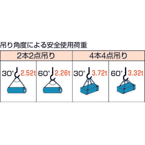ＴＲＵＳＣＯ　Ｗスリング　ソフトタイプ　ケーブルレイド　１２ｍｍＸ１．０ｍ　GRS-12S1　1 本