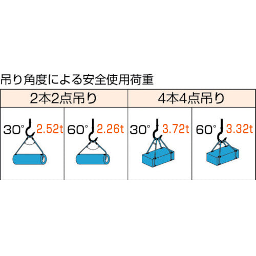ＴＲＵＳＣＯ　Ｗスリング　ソフトタイプ　ケーブルレイド　１２ｍｍＸ２．０ｍ　GRS-12S2　1 本