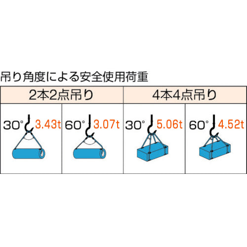 ＴＲＵＳＣＯ　Ｗスリング　ソフトタイプ　ケーブルレイド　１４ｍｍＸ２．０ｍ　GRS-14S2　1 本