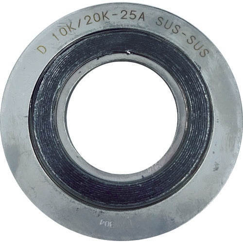 ダイコー　グラファイト系渦巻き型ガスケット内外輪ＳＵＳ　呼び径（Ａ）：１５　D1000-10K-15A-4.5T-SUS-SUS-GR　1 枚