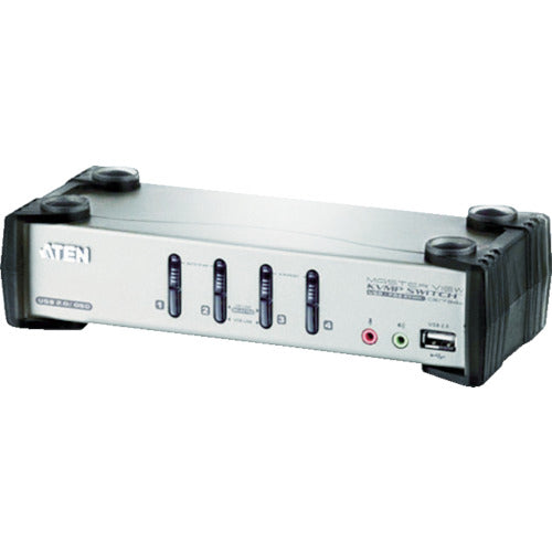 ATEN KVMP[TM] Switch 4 Ports/USB2.0/VGA/USB2.0 Hub 2 Ports (with OSD) CS1734B 1 Unit
