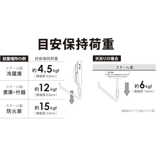 マグエックス　マグネットフック　ゼロスライド　Ｌ　白　MZR-12W　1個