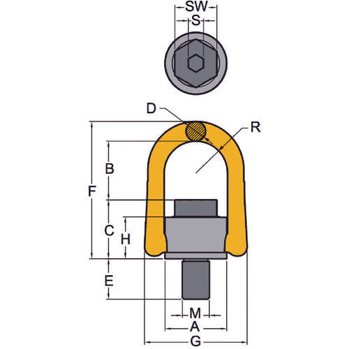 YOKE Anchor Point M8 0.64t 8-231-005 1 piece