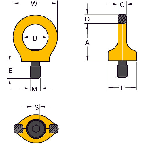 ＹＯＫＥ　キー付きアイポイント　Ｍ１２　１．６ｔ　8-291K-007　1個