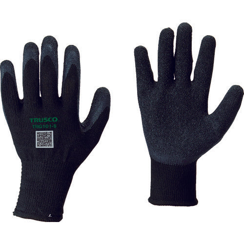 ＴＲＵＳＣＯ　ゴム背抜き手袋　ブラック　１双入り　１０ゲージ　Ｍ　TRG101-M　1 双