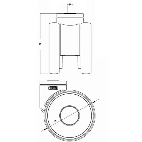 Tente Caster High-performance Swivel Dual Wheel Caster "LINEA" (Polyurethane Wheel) φ100 Swivel 5940UAP100P30-13 1 piece