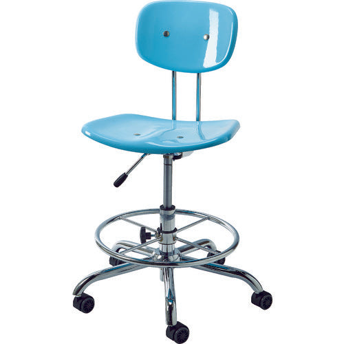 TRUSCO 【매진 폐번】 FRP 클린 룸 의자 라이트 블루 CC-FR1-LB 1 다리