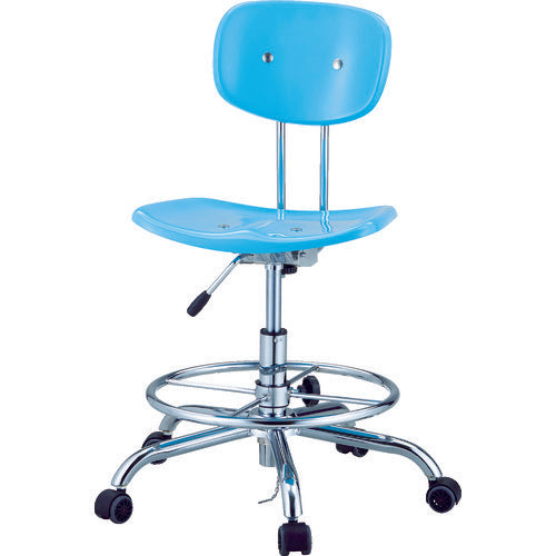 TRUSCO 【매진 폐번】 FRP 클린 룸 의자 링 첨부 라이트 블루 CC-FR1R-LB 1 다리