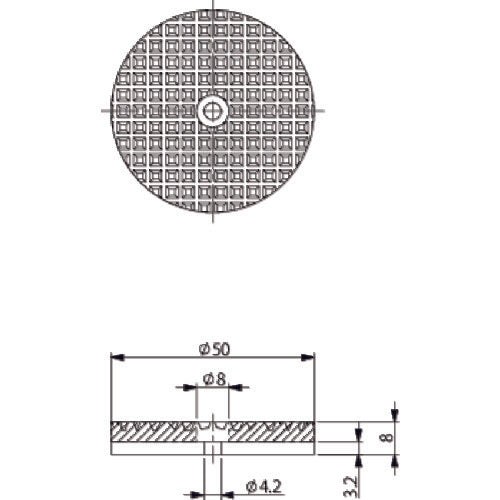 アインツ　当板・丸型・白φ５０・ミニシリンダー用　CP-071　1 個