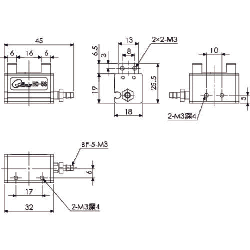 アインツ　平行チャック・単動・５ＳＴ　HC-5S　1 個