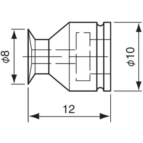 アインツ　吸着パッド・埋込式・シリコン・茶　パッド外径８ｍｍ　VAPH-8C　1 個