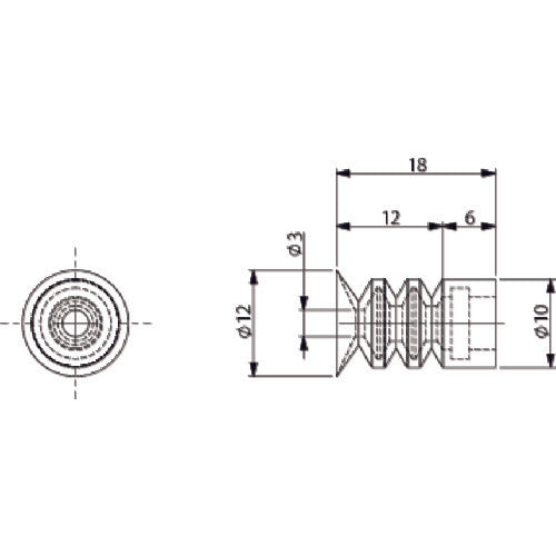 アインツ　吸着パッド・ＴＲ・φ１２・茶・ミニ　TR-1062-4M　1 個