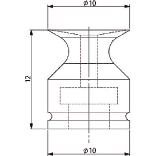アインツ　吸着パット・埋込式・フッ素・黒　パッド外径１０ｍｍ　VAPF-10C　1 個