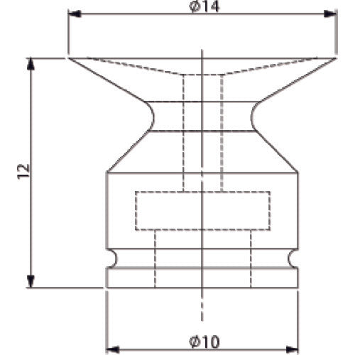 アインツ　吸着パット・埋込式・フッ素・黒　パッド外径１４ｍｍ　VAPF-14C　1 個