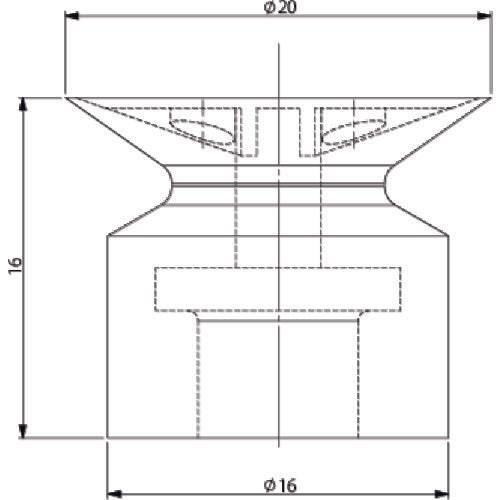 アインツ　吸着パッド・十字・シリコン・茶　VAPH-20C-1　1 個