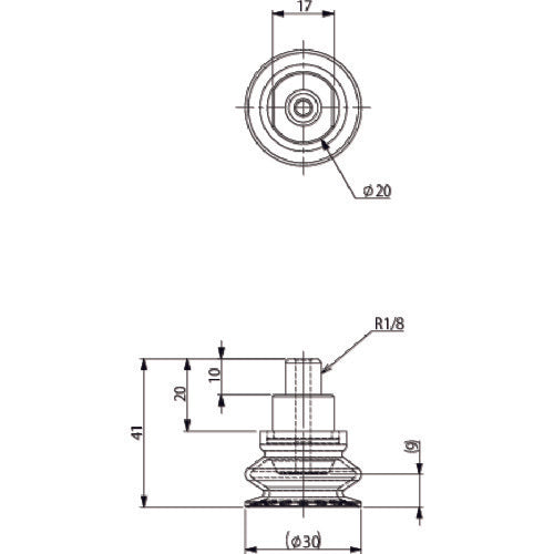 Einz Suction Pad for Thin Steel Plates VAPNP-30C-1-M 1 pc