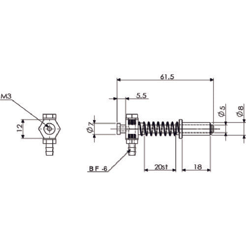 アインツ　吸着金具・ミニ用　トリツケセツゾクφ８ｍｍ　VFIL2-SS-20-P8　1 個