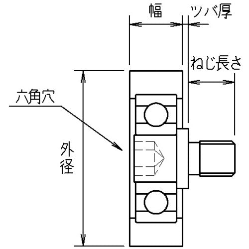 ＴＲＵＳＣＯ　樹脂ベアリング　Ｅシリーズ　フラットタイプ六角穴　外径３０ｍｍ　Ｍ６　TEFS3008　1 個