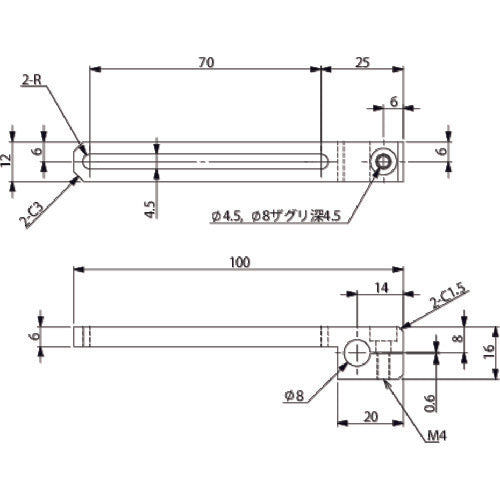 Ainz Slide 70BKT・T・φ8 XL0005-108 1 piece