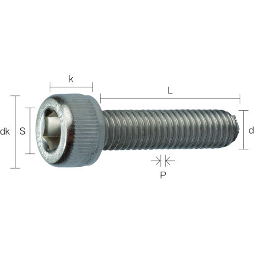 ＴＲＵＳＣＯ　六角穴付ボルト　ニッケルメッキ　全ネジ　Ｍ８×３５　１０本入　／キャップボルト（ＣＡＰ）　Y154-0835　1 PK