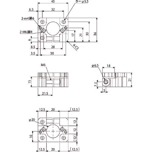 Ainz Bracket T φ20 for MCD N01866-103A 1 piece