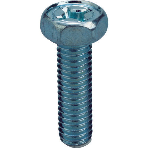 TRUSCO Cross Recessed Hexagonal Upset Bolt Trivalent White M4 x 10 72 Pieces Y306-0410 1 PK