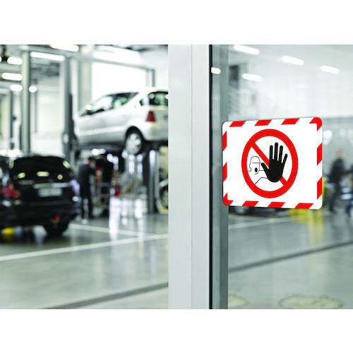 타리폴드 안전 표지용 디스플레이 포켓 점착 타입 A4 2장들이 금지 194973 1S