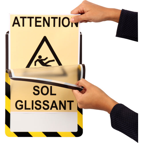 ｔａｒｉｆｏｌｄ　安全標識用ディスプレイポケット　マグネットタイプ　Ａ４　２枚入り　危険　194924　1Ｓ