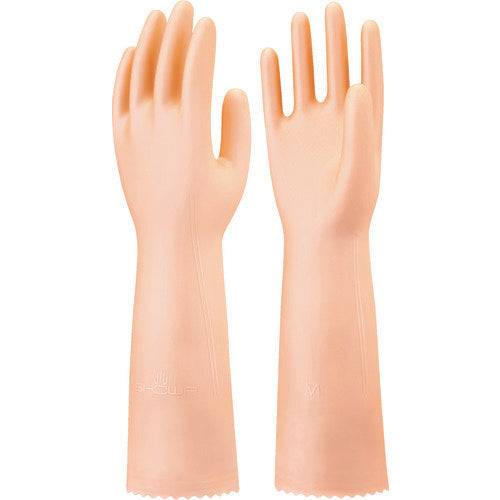SHOWA PVC Gloves, Nice Hand, Smooth Touch, Semi-Long, Pearl Orange, Size L, NHDSSL-LO, 1 Pair