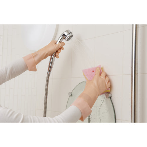 SHOWA PVC Gloves, Nice Hand, Smooth Touch, Semi-Long, Pearl Orange, Medium Size, NHDSSL-MO, 1 Pair