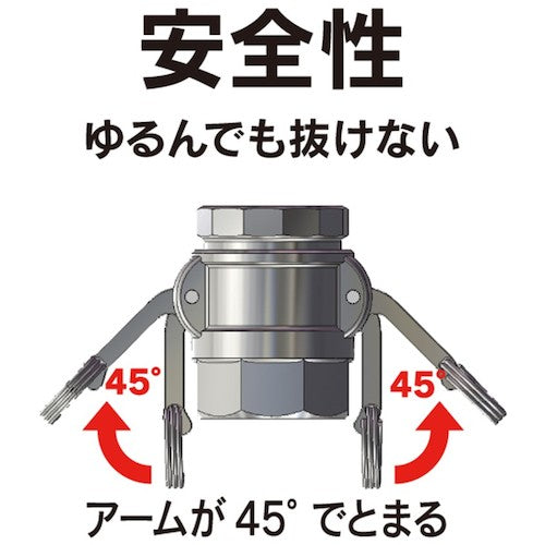 トヨックス　カムロック　カプラー　メネジ　アルミ　６３３−ＤＢ　１インチ　ＡＬ　633-DB-1-AL　1個