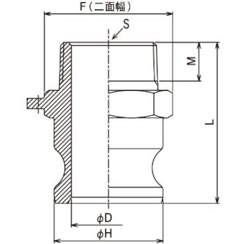 トヨックス　カムロック　アダプター　オネジ　アルミ　６３３−ＦＢ　１／２インチ　ＡＬ　633-FB-1/2-AL　1個