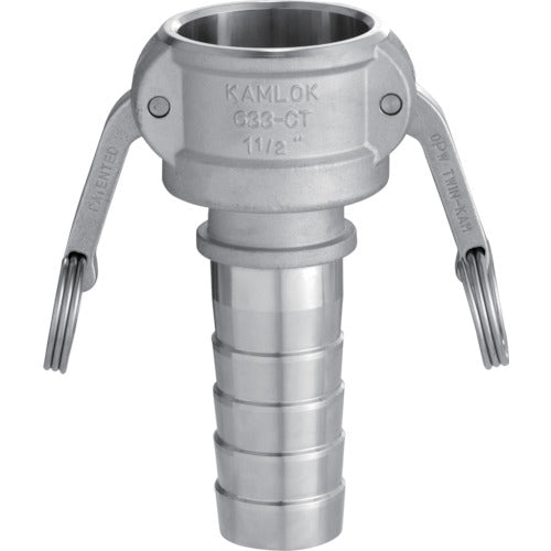 トヨックス　カムロック　カプラー　ホースシャンク（細め）　ステンレス　６３３−ＣＴ　１インチ　ＳＳＴ　633-CT-1-SST　1個