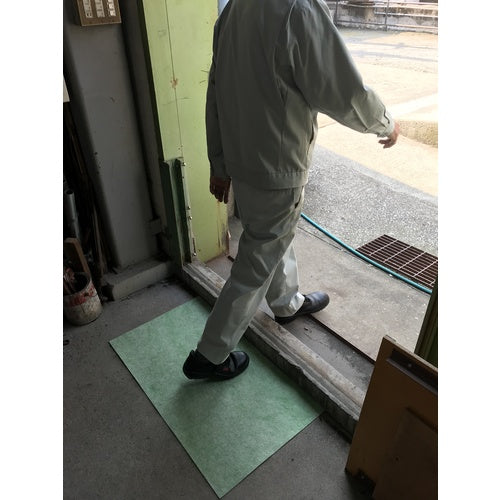 TRUSCO Non-Slip Oil Catcher Mat, Green, 500 x 900, 10 Sheets, TOFP-5090-10, 1 Bag