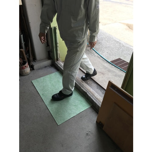 TRUSCO Non-Slip Oil Catcher Mat, Green, 500 x 900, 10 Sheets, TOFP-5090-10, 1 Bag