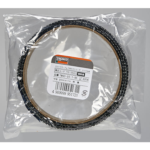 ＴＲＵＳＣＯ　マジックテープ［［Ｒ下］］ＴＭＳＤシリズフックのみ２５ｍｍＸ１ｍ黒　TMSD-25-1-BK　1 巻