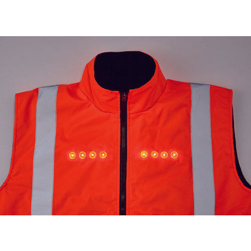 ＴＲＵＳＣＯ　フリース付安全ベスト　ＬＥＤ付　オレンジ　TFABL-O　1 着