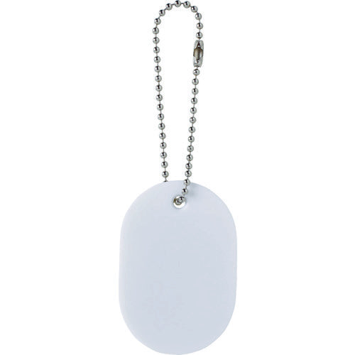 TRUSCO Large White Plain Oval Bill with Ball Chain TKFW-CH 1 Piece