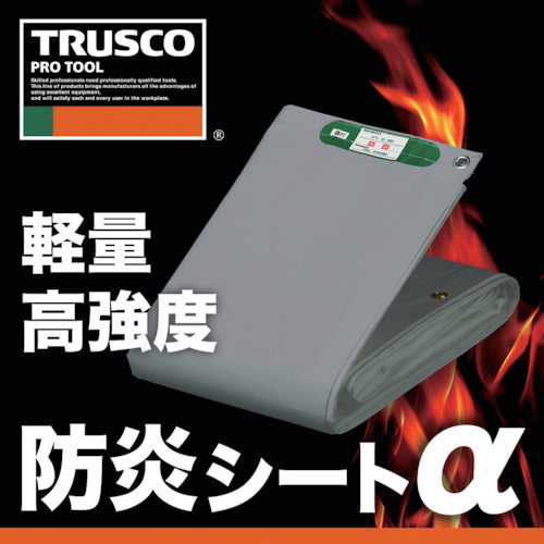 ＴＲＵＳＣＯ　防炎シートα軽量　幅１０．０ｍＸ長さ１０．０ｍ　グレー　GBS-1010A-GY　1 枚