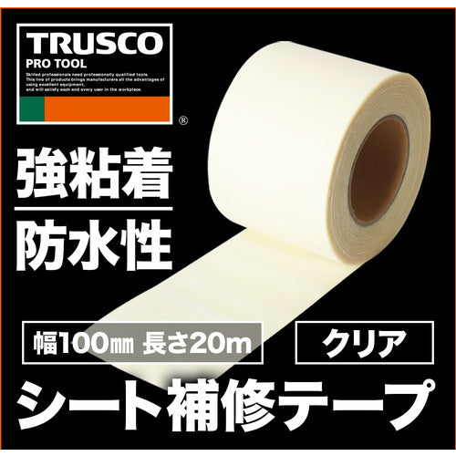 ＴＲＵＳＣＯ　シート補修テープ　クリア　幅１００ｍｍ　長さ２０ｍ　TPN-1020-CL　1 巻
