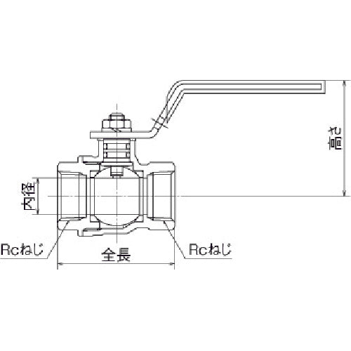 オンダ製作所　黄銅ボールバルブ　ＦＦ２型（フルボアコンパクト）　Ｒｃ２　FF2-50　1 個