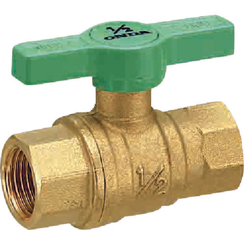 オンダ製作所　黄銅ボールバルブ　ＦＦ型（フルボア）　Ｒｃ１／４　Ｔハンドル　FF-T08　1 個